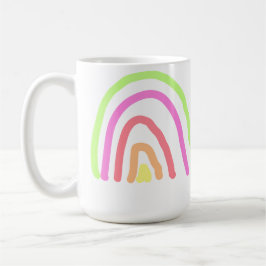レインボーカラフルストライプ先生名の年を追加 コーヒーマグカップ