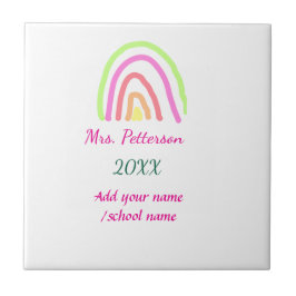 レインボーカラフルストライプ先生名の年を追加 タイル