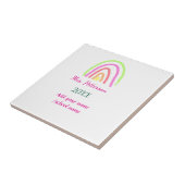 レインボーカラフルストライプ先生名の年を追加 タイル (側面)