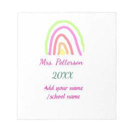 レインボーカラフルストライプ先生名の年を追加 ノートパッド