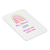 レインボーカラフルストライプ先生名の年を追加 マグネット (右側)