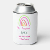 レインボーカラフルストライプ先生名の年を追加 缶クーラー (缶裏面)
