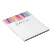 レインボーカラフルストライプ金ゴールドフェイクグリッター ノートパッド (アングル)