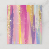 レインボーカラフルストライプ金ゴールドフェイクグリッター プレイスカード (外部開封)