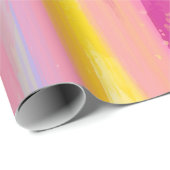 レインボーカラフルストライプ金ゴールドフェイクグリッター ラッピングペーパー (ロールコーナー)