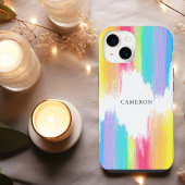 レインボーカラフルストロ鮮やかーズモノグラム iPhoneケース