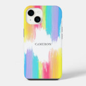 レインボーカラフルストロ鮮やかーズモノグラム iPhoneケース (裏面)