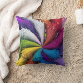 レインボーカラフルスプラッシュ クッション (ブランケット)