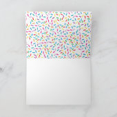 レインボーカラフルスプリンクルスバースデーパーティー カード (内部)