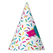 レインボーカラフルスプリンクルスバースデーパーティー パーティーハット (左)
