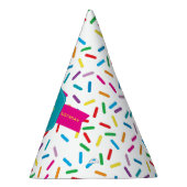 レインボーカラフルスプリンクルスバースデーパーティー パーティーハット (右)