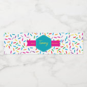 レインボーカラフルスプリンクルスバースデーパーティー ペットボトルラベル (シングルラベル)