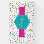 レインボーカラフルスプリンクルスバースデーパーティー 横断幕 (縦)