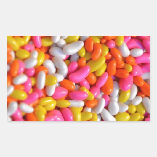 レインボーカラフルスプリンクル 長方形シール (正面)