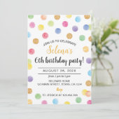レインボーカラフルスポット誕生日招待状 招待状 (スタンド正面)
