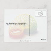 レインボーカラフルスリンキーの子供へ玩具 ポストカード (裏面)