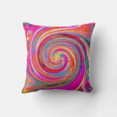 レインボーカラフルスワールレトロ抽象デザイン クッション (裏面)