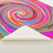 レインボーカラフルスワールレトロ抽象デザイン シェルパブランケット (3/4)