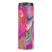 レインボーカラフルスワールレトロ抽象デザイン タンブラー (裏面)