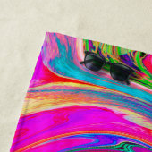 レインボーカラフルスワールレトロ抽象デザイン ビーチタオル (インサイチュ)