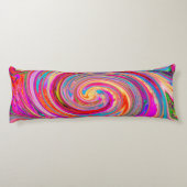 レインボーカラフルスワールレトロ抽象デザイン ボディピロー (裏面)
