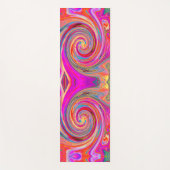 レインボーカラフルスワールレトロ抽象デザイン ヨガマット (正面)