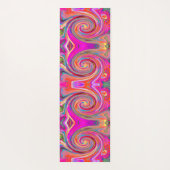 レインボーカラフルスワールレトロ抽象デザイン ヨガマット (裏面)