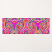 レインボーカラフルスワールレトロ抽象デザイン ヨガマット (正面(横))