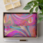 レインボーカラフルスワールレトロ抽象デザイン 薄葉紙 (ギフト)