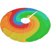 レインボーカラフルスワール抽象芸術ツリースカート ブラッシュドポリエステルツリースカート (アングル)