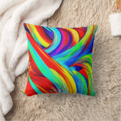 レインボーカラフルスワール1108 クッション (ブランケット)