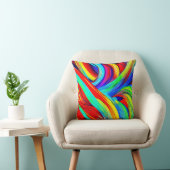 レインボーカラフルスワール1108 クッション (椅子)