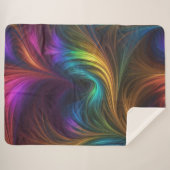 レインボーカラフルスワール シェルパブランケット (正面(横))