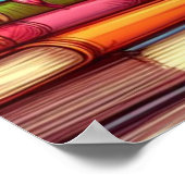 レインボーカラフルズ読・ブックス・ガール・ウォール・ポスター ポスター (角)