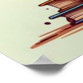 レインボーカラフルズ読・ブックス・ガール・ウォール・ポスター ポスター (角)