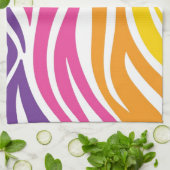 レインボーカラフルゼブラ印刷パターンギフト キッチンタオル (折り畳み)