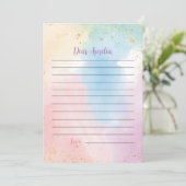 レインボーカラフルタイムカプセルノートメッセージカード サンキューカード (スタンド正面)