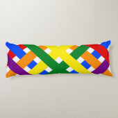 レインボーカラフルダイアゴナルクライスクロスストライプズ ボディピロー (裏面)