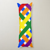 レインボーカラフルダイアゴナルクライスクロスストライプズ ボディピロー (裏面 (縦))
