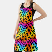 レインボーカラフルチータのシームレスパターン エプロン (インサイチュ)