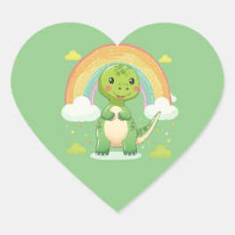 レインボーカラフルディノ ハートシール