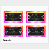 レインボーカラフルデコールジュエリーのロゴラベルとブラック 長方形シール (シート)