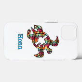 レインボーカラフルトバルハワイアンウミガメ Case-Mate iPhoneケース (裏面 (横))