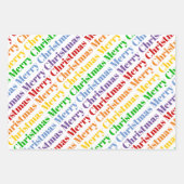 レインボーカラフルドッストライプトタイポグラフィ ラッピングペーパーシート (正面3)