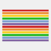 レインボーカラフルドッストライプトタイポグラフィ ラッピングペーパーシート (正面)