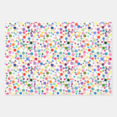 レインボーカラフルドット抽象芸術三角形ハート ラッピングペーパーシート (正面3)