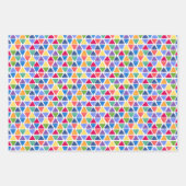 レインボーカラフルドット抽象芸術三角形ハート ラッピングペーパーシート (正面2)