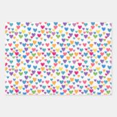 レインボーカラフルドット抽象芸術三角形ハート ラッピングペーパーシート (正面)