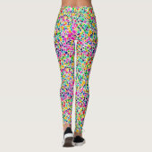 レインボーカラフルドット水彩模様 レギンス (裏面)