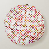 レインボーカラフルドット、レトロ70s ラウンドクッション (裏面)